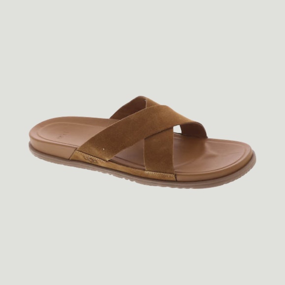 UGG Men\'s Wainscott Slide Sandals in Chestnut Suede. 1124902